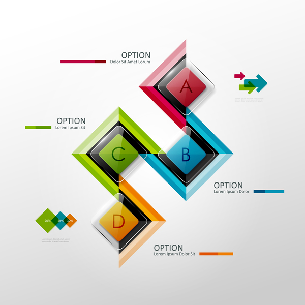 Glass option infographic vector template 02