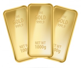 Golden brick precious metal vector material 02