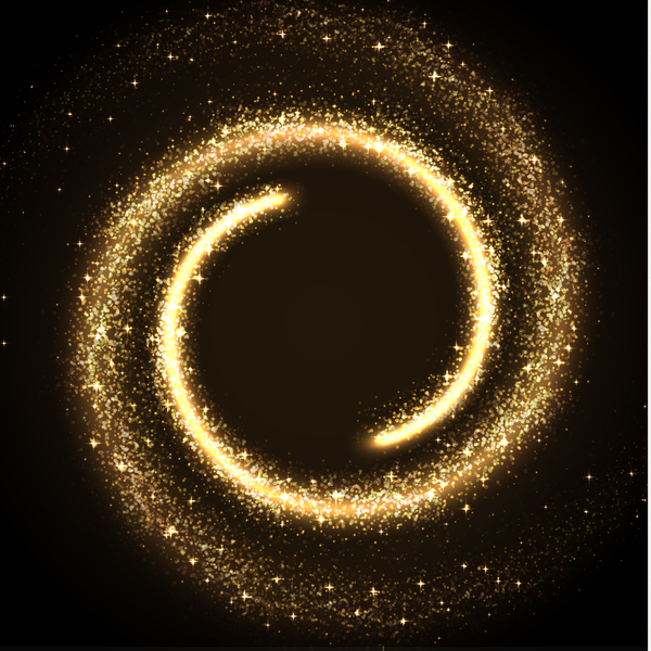 Golden glow whirl effect vector illustration 01