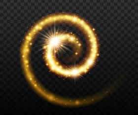 Golden glow whirl effect vector illustration 02