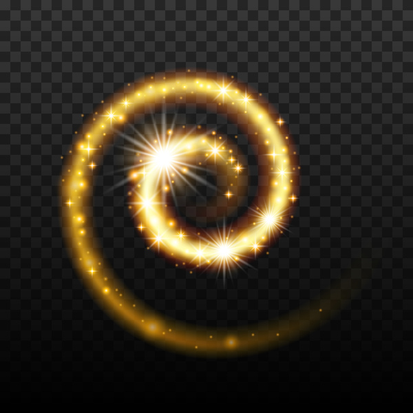 Golden glow whirl effect vector illustration 02
