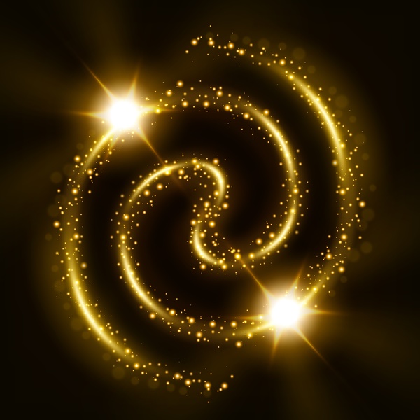 Golden glow whirl effect vector illustration 03