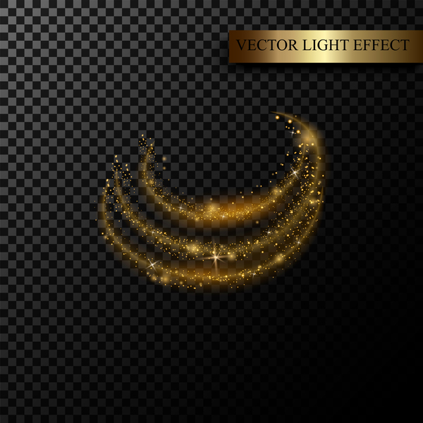 Golden light effect illustration vectors 01