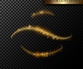 Golden light effect illustration vectors 02