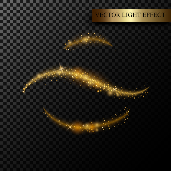 Golden light effect illustration vectors 02