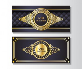 Golden luxury VIP card template vector 01