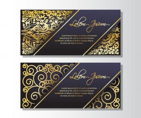 Golden luxury VIP card template vector 02