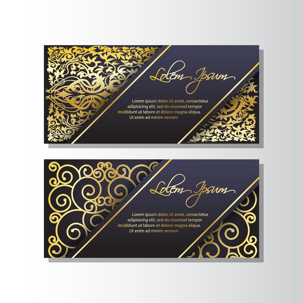 Golden luxury VIP card template vector 02