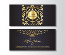 Golden luxury VIP card template vector 03
