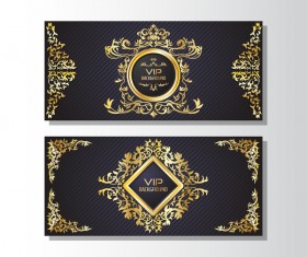 Golden luxury VIP card template vector 04