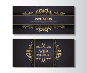 Golden luxury VIP card template vector 05