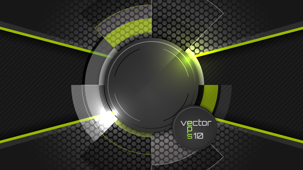 Green with black tech background vectors