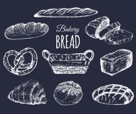 Hand drawn bakery food vector