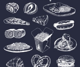 Hand drawn international food vector