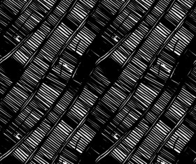 Hand drawn lines pattern seamless black with white vectors 01