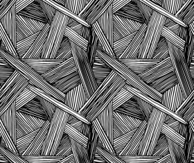 Hand drawn lines pattern seamless black with white vectors 02