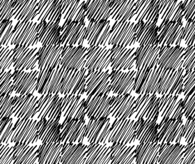 Hand drawn lines pattern seamless black with white vectors 04