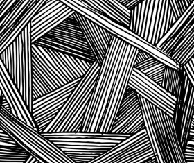 Hand drawn lines pattern seamless black with white vectors 05
