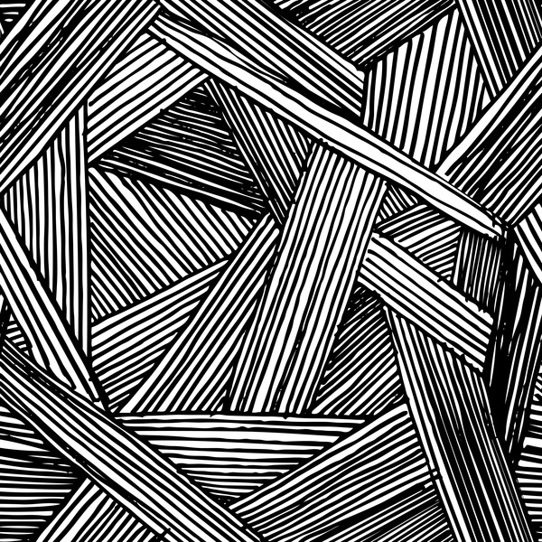 Hand drawn lines pattern seamless black with white vectors 05