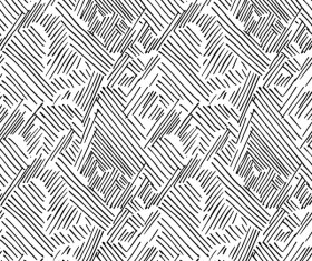 Hand drawn lines pattern seamless black with white vectors 08