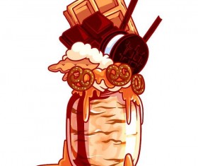 Hand drawn milkshake vector material 01