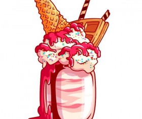 Hand drawn milkshake vector material 02