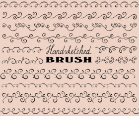 Hand sketched brush border vector