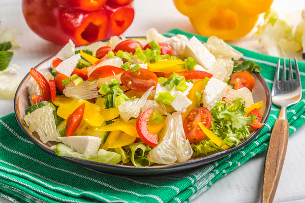 Healthy mix of vegetables salads Stock Photo 04