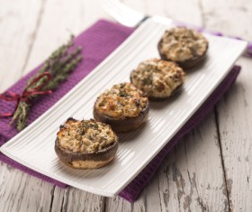 Home oven gourmet grilled mushrooms Stock Photo 02