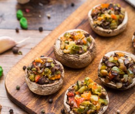 Home oven gourmet grilled mushrooms Stock Photo 03