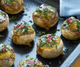 Home oven gourmet grilled mushrooms Stock Photo 05