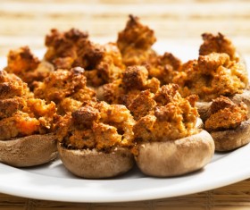 Home oven gourmet grilled mushrooms Stock Photo 06