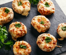 Home oven gourmet grilled mushrooms Stock Photo 07