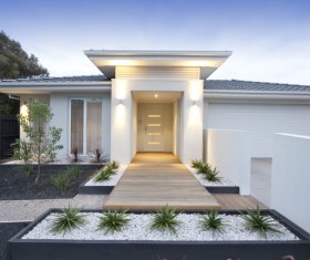 House and courtyard garden Stock Photo 02