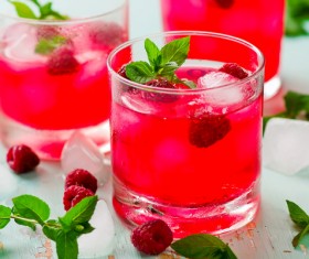Ice Raspberry drink Stock Photo 02