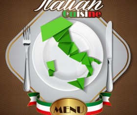 Italian cuisine menu cover vector