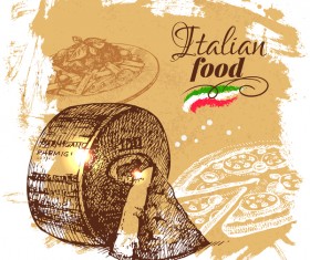 Italian food vintage poster vector 02