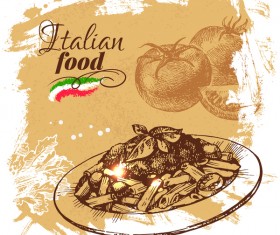 Italian food vintage poster vector 03