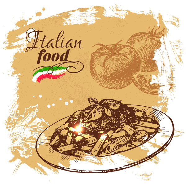 Italian food vintage poster vector 03