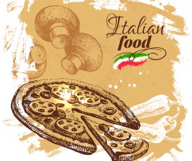 Italian food vintage poster vector 04