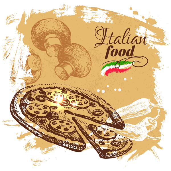 Italian food vintage poster vector 04