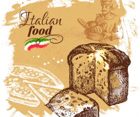 Italian food vintage poster vector 05