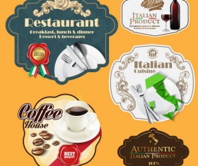 Italian menu labels vectors set 02
