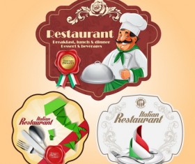 Italian menu labels vectors set 03