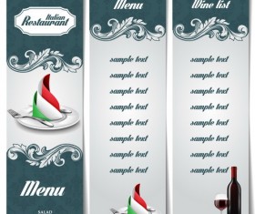 Italian restaurant menu template vectors 01