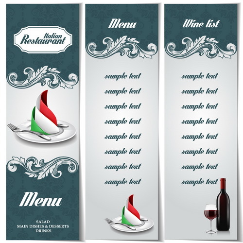Italian restaurant menu template vectors 01