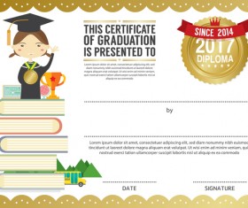 Kids with diploma templates vectors 02