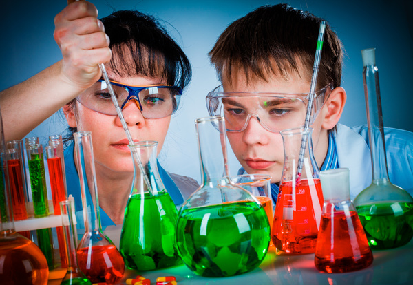 Learn chemical knowledge Stock Photo