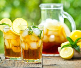 Lemon Cold iced tea Stock Photo 01