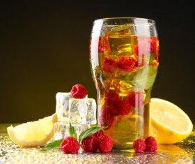 Lemon Cold iced tea Stock Photo 02